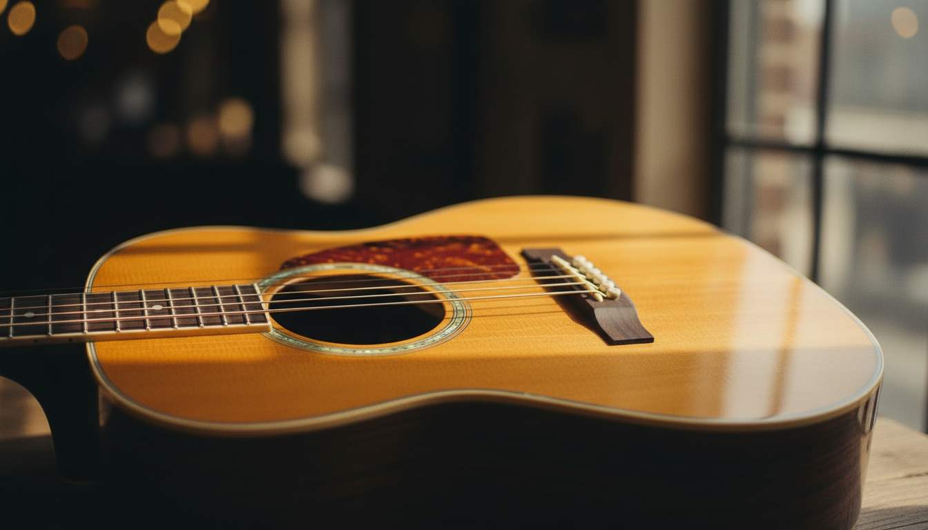 Akoestische gitaar van dichtbij
