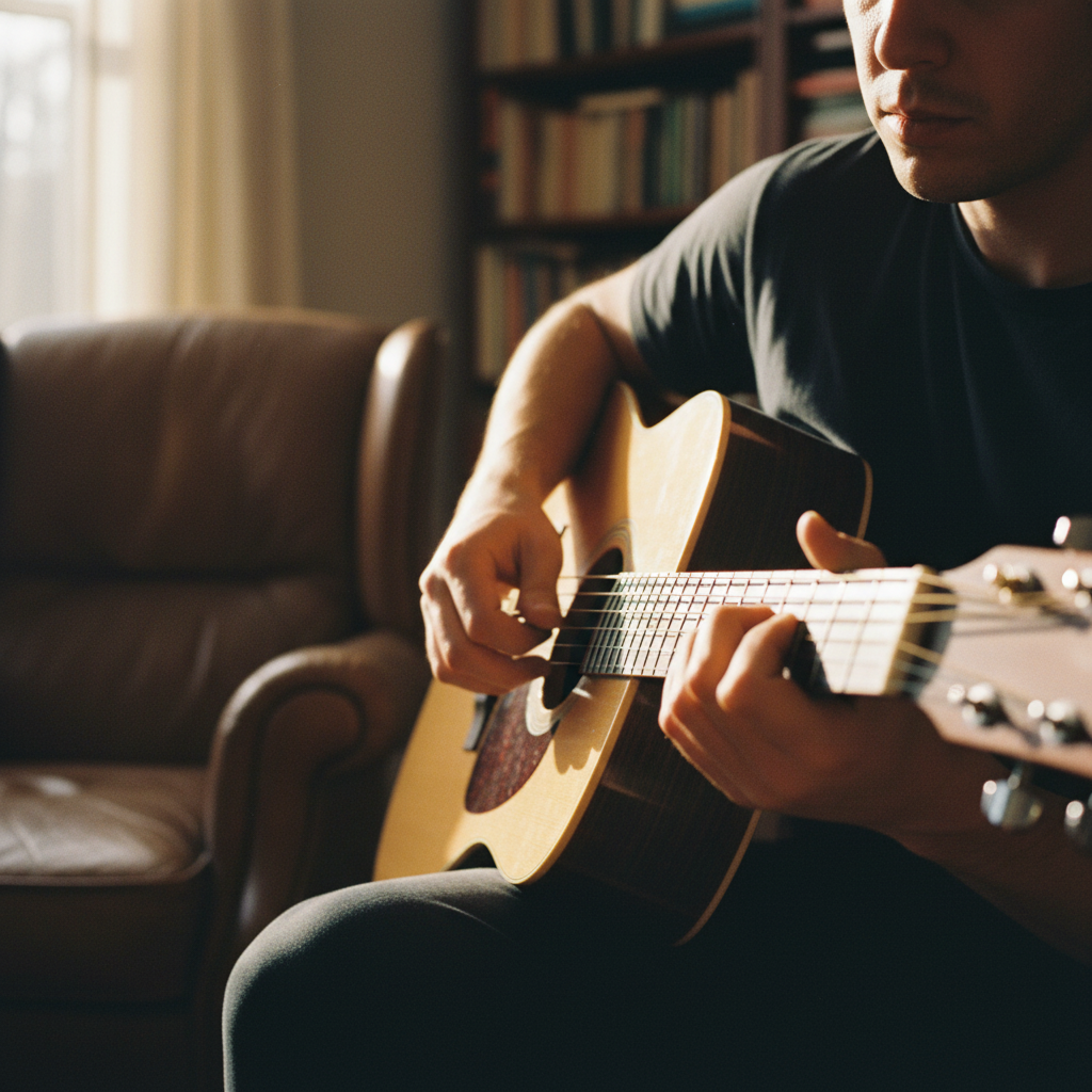 Gitarist speelt